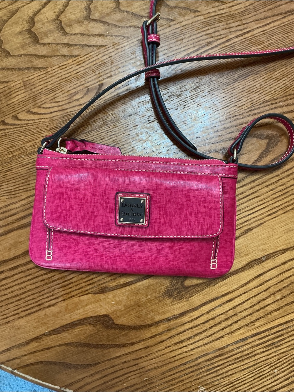 Dooney & Bourke Hot Pink Crossbody Wristlet with Adjustable Strap